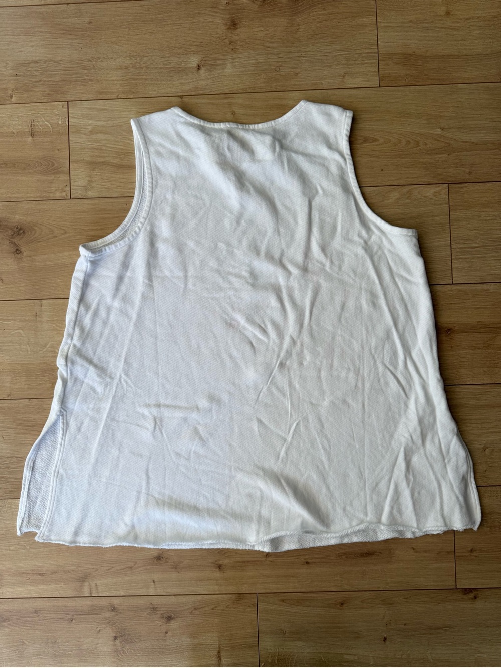 Eileen Fisher White Organic Cotton Terry Crew Neck Tunic Tank L NWT - Picture 2 of 6